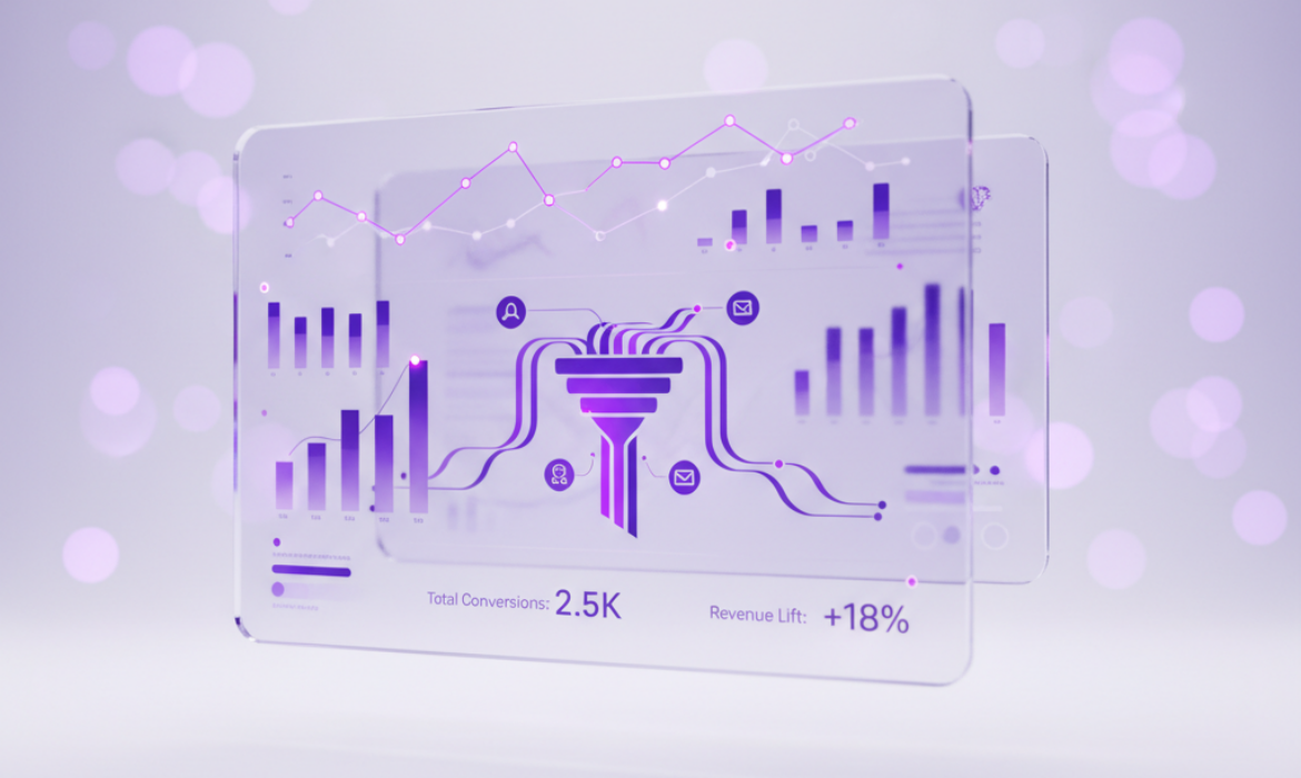 Marketing dashboard showing GA4 attribution data